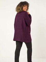 Roman Curve Cowl Neck Button Wrap Top - Imagen 3 de 5