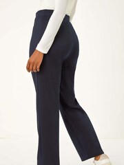 Roman Blue Petite Straight Leg Ponte Stretch Trousers - Image 3 of 5