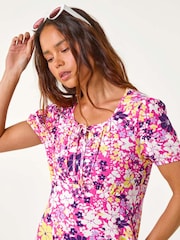 Roman Pink Petite Petite Floral Print Stretch Dress - Image 4 of 5