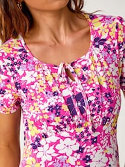 Roman Pink Petite Petite Floral Print Stretch Dress - Image 5 of 5