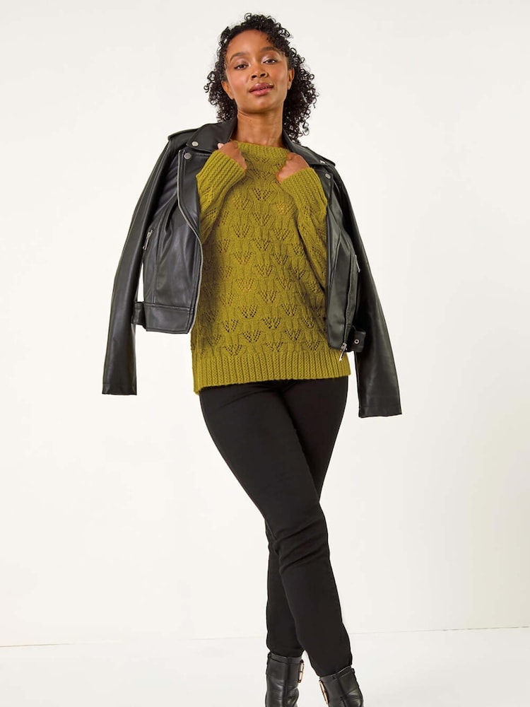 Verde - Suéter de crochet de punto Roman Petite - Imagen 1 de 5 Verde - Suéter de crochet de punto Roman Petite - Imagen 1 de 5
