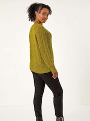 Roman Green Petite Crochet Knit Jumper - Image 3 of 5