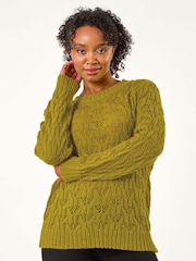 Roman Green Petite Crochet Knit Jumper - Image 4 of 5