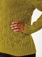 Roman Green Petite Crochet Knit Jumper - Image 5 of 5