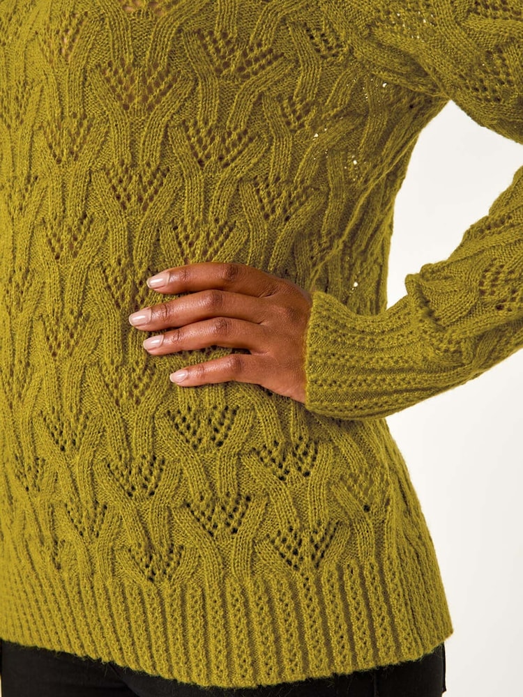Roman Green Petite Crochet Knit Jumper - Image 5 of 5