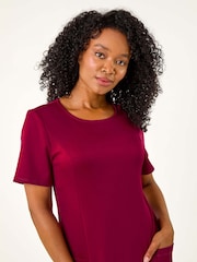 Roman Pink Petite A-Line Pocket Stretch Dress - Image 4 of 5