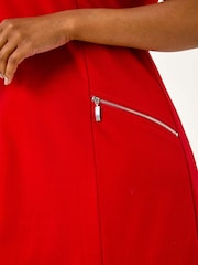 Roman Red Petite Zip Detail Pocket Shift Dress - Image 5 of 5