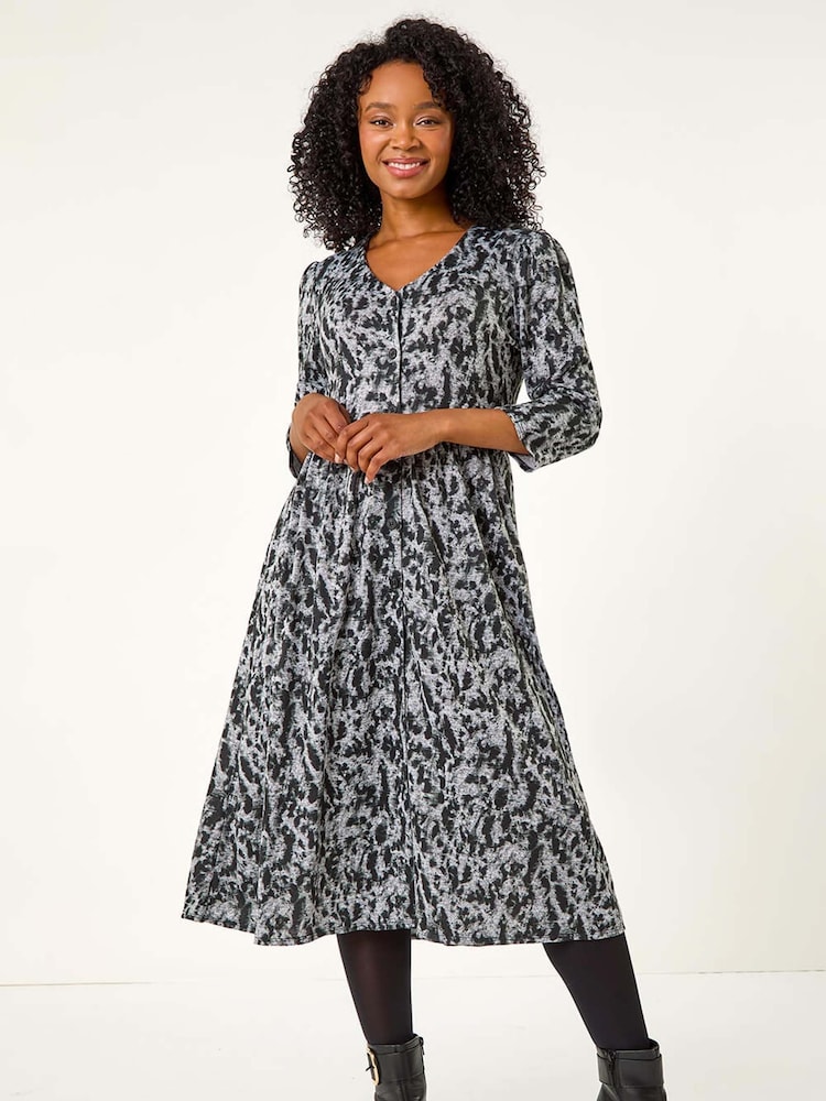 Roman Petite Floral Print Button Up Midi Dress - Imagen 1 de 5 Roman Petite Floral Print Button Up Midi Dress - Imagen 1 de 5
