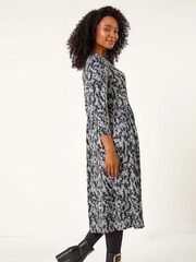Roman Petite Floral Print Button Up Midi Dress - Imagen 4 de 5