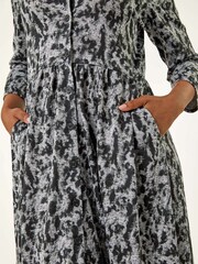 Roman Petite Floral Print Button Up Midi Dress - Imagen 5 de 5