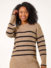Roman Natural Petite Striped Knit Jumper - Image 1 of 5