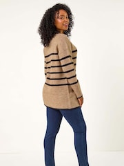 Roman Natural Petite Striped Knit Jumper - Image 3 of 5