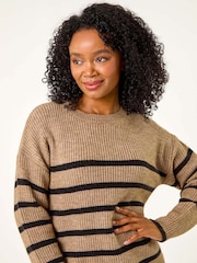Roman Natural Petite Striped Knit Jumper - Image 4 of 5