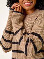 Roman Natural Petite Striped Knit Jumper - Image 5 of 5