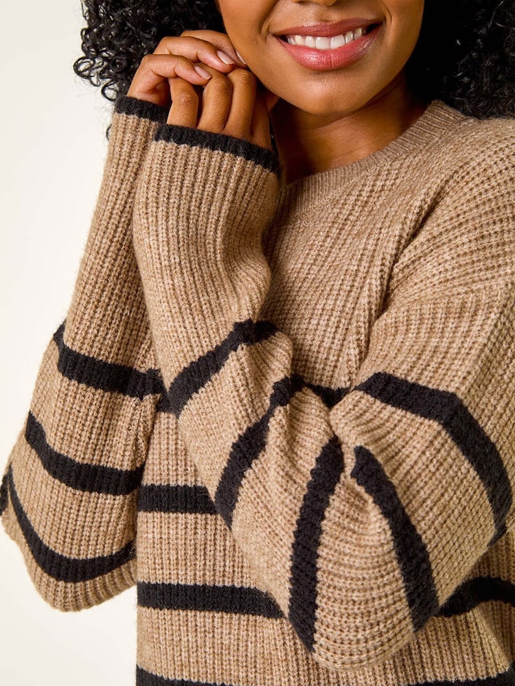 Roman Natural Petite Striped Knit Jumper - Image 5 of 5