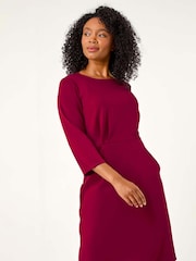 Roman Pink Petite Bodycon Pocket Stretch Dress - Image 2 of 5