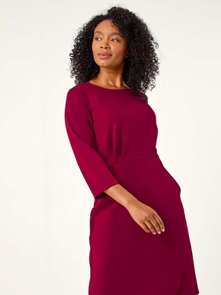 Roman Pink Petite Bodycon Pocket Stretch Dress - Image 2 of 5