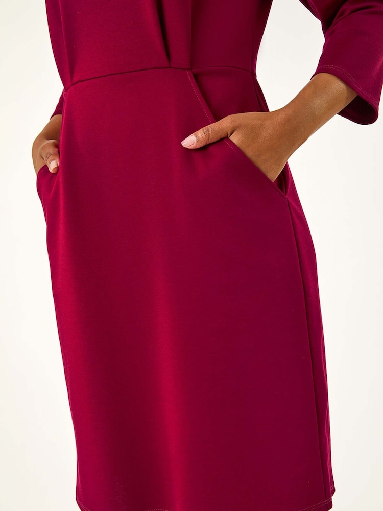 Roman Pink Petite Bodycon Pocket Stretch Dress - Image 5 of 5 Roman Pink Petite Bodycon Pocket Stretch Dress - Image 5 of 5