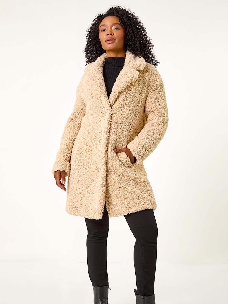 Roman Natural Petite Teddy Longline Coat - Image 1 of 5