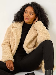 Roman Natural Petite Teddy Longline Coat - Image 2 of 5