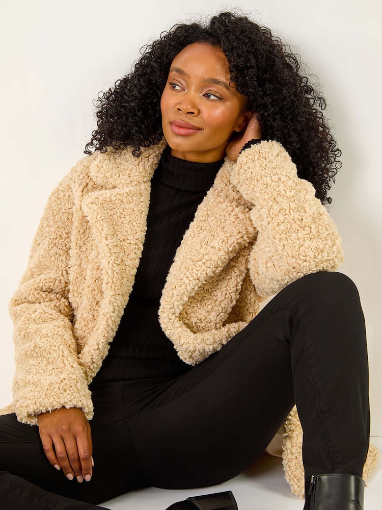 Roman Natural Petite Teddy Longline Coat - Image 2 of 5