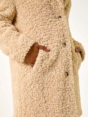 Roman Natural Petite Teddy Longline Coat - Image 5 of 5