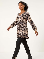 Roman Black Petite Frill Hem Top - Image 3 of 5
