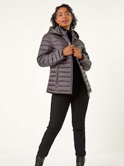 Roman Grey Petite Quilted Hooded Puffer Coat - Image 2 of 5