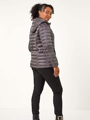 Roman Grey Petite Quilted Hooded Puffer Coat - Image 3 of 5