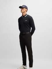 BOSS 100% Cotton Piqué Contrast Logo Polo Shirt - صورة 2 من 5