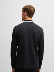 BOSS 100% Cotton Piqué Contrast Logo Polo Shirt - صورة 3 من 5