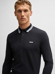 BOSS 100% Cotton Piqué Contrast Logo Polo Shirt - صورة 4 من 5