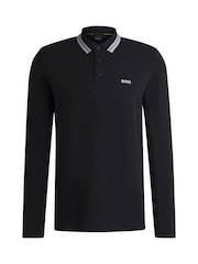 BOSS 100% Cotton Piqué Contrast Logo Polo Shirt - صورة 5 من 5