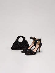 Phase Eight Black Velvet Plaited Strappy Sandals - Image 7 of 7