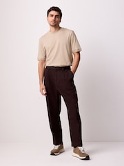 Neutral Ribbed Textured 100% Cotton T-Shirt - Image 2 of 9