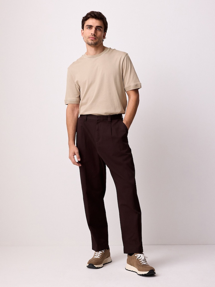 Neutral Ribbed Textured 100% Cotton T-Shirt - Image 2 of 9