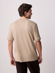 Neutral Ribbed Textured 100% Cotton T-Shirt - Image 3 of 9