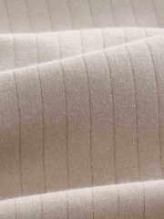 Neutral Ribbed Textured 100% Cotton T-Shirt - Image 9 of 9