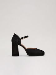 Phase Eight Black Suede Closed Toe Platform Shoes - Image 1 of 7