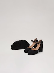 Phase Eight Black Suede Closed Toe Platform Shoes - Image 3 of 7
