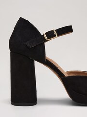 Phase Eight Black Suede Closed Toe Platform Shoes - Image 5 of 7