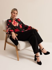 Phase Eight Black Suede Closed Toe Platform Shoes - Image 7 of 7