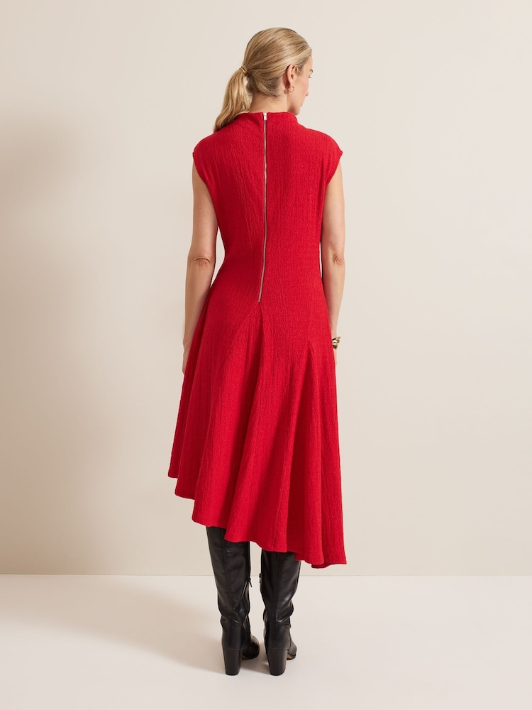 Phase Eight Red Ofelia Jersey Textured Dress - Image 2 of 7