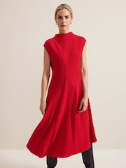 Phase Eight Red Ofelia Jersey Textured Dress - Image 3 of 7