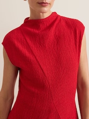 Phase Eight Red Ofelia Jersey Textured Dress - Image 4 of 7