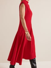 Phase Eight Red Ofelia Jersey Textured Dress - Image 5 of 7