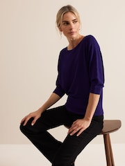 Phase Eight Light Purple Cristine Knit Jumper - Image 5 of 6