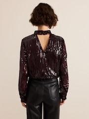 Phase Eight Red Hannah High Neck Sequin Top - Image 2 of 7