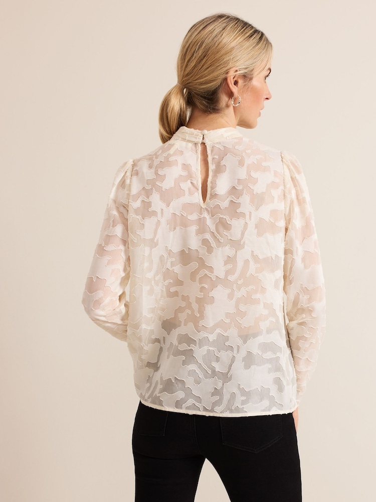 Phase Eight Cream Jacey Metallic Blouse - Image 2 of 7 Phase Eight Cream Jacey Metallic Blouse - Image 2 of 7