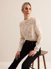 Phase Eight Cream Jacey Metallic Blouse - Image 6 of 7